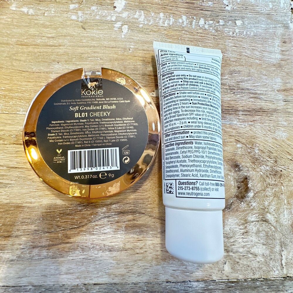 Neutrogena UVA/ UVB SPF 30 Tinted Face Sunscreen and Kokie Blush Bundle - Picture 10 of 12